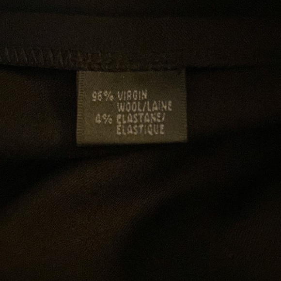 Lafayette 148 Black Virgin Wool Blend Straight Leg Career Trouser Pant Size 10 - Picture 9 of 10